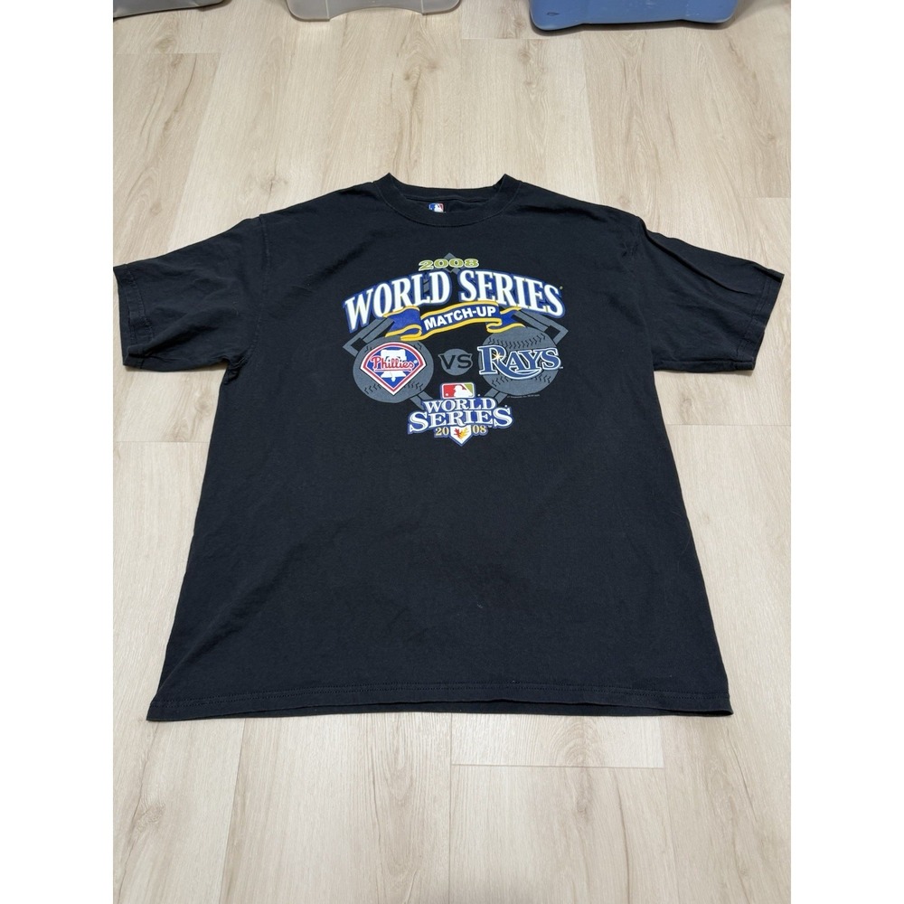 Vintage 2008 MLB World Series Championship T Shirt Black Men's Size XL